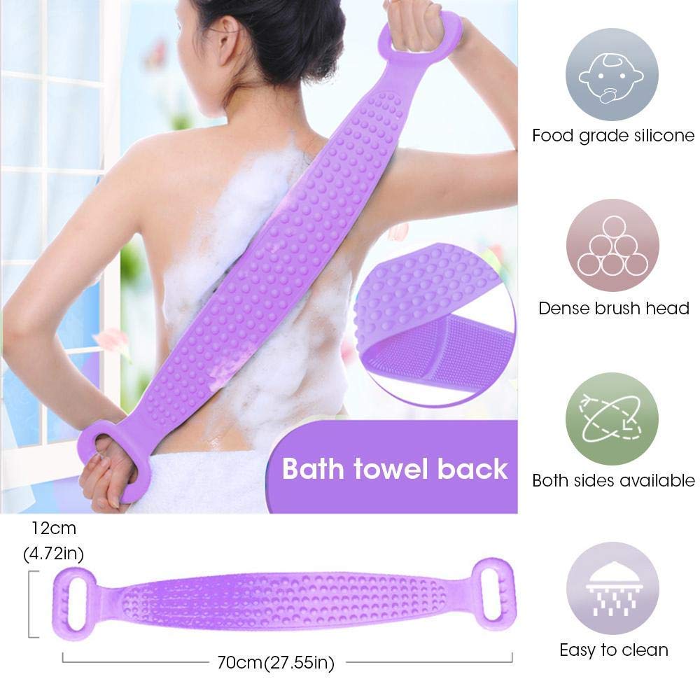 Silica Gel Bath Towel Rub Brush Pull Back Strip Rub Back Belt Bathroom Tools